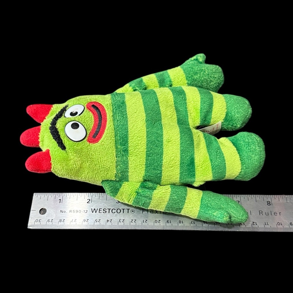 Yo Gabba Gabba Brobee TY Beanie Plush Stuffed Animal Green Striped Monster READ - Picture 6 of 6